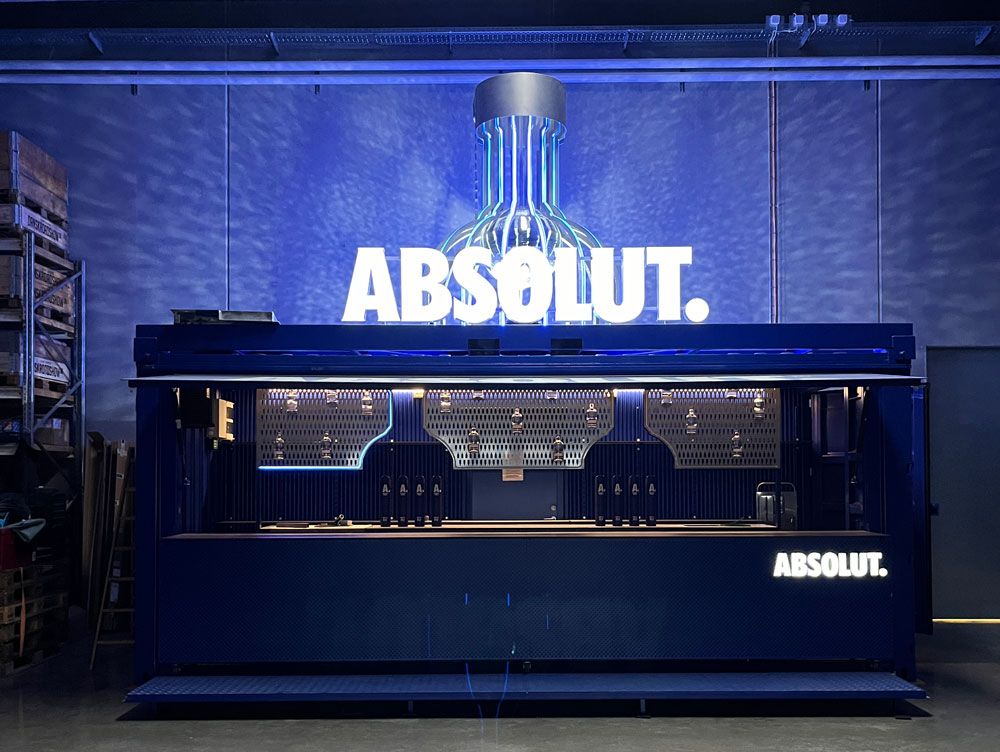 absolut vodka event container